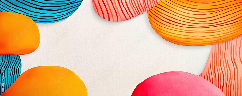 Aufkleber doodle watercolor idea. colorful abstract shapes on a white background creating a modern artistic de