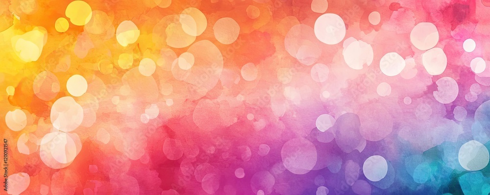 Poster ethereal watercolor concept. vibrant and colorful bokeh background perfect for creative projects and