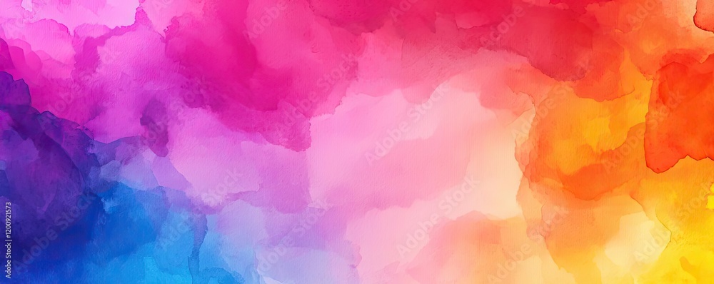 Poster ethereal watercolor concept. a vibrant watercolor background bursting with colorful hues and soft bl