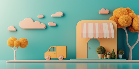 Business growth preorder system digital space illustration