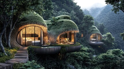 Luxury Eco-Friendly Treetop Villas in Lush Rainforest
