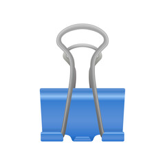 青色のダブルクリップのイラスト