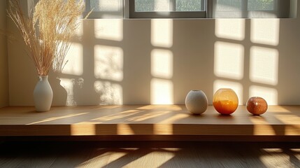 Elegant Still Life with Vases and Soft Shadows in Natural Light