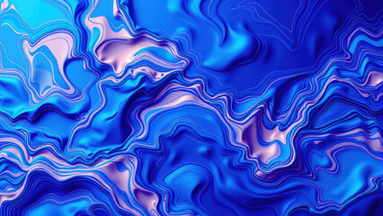 Obraz premium Abstract blue art piece featuring a mix of geometric shapes and swirling patterns, bold lines, abstract art, mixed colors