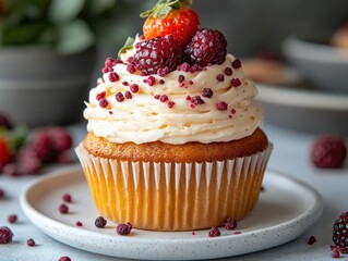 Delicious Vegan Cupcake with Plant-Based Frosting