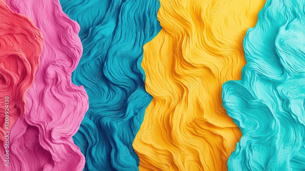 Poster doodle watercolor idea. vibrant, textured waves of color showcasing dynamic patterns and rich hues.