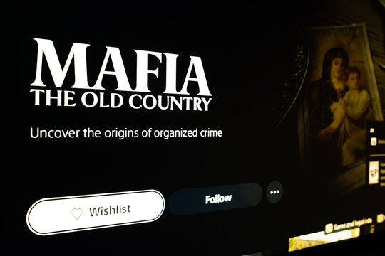 London, UK, 01.17.2025: Mafia The Old Country PS5 game on the desktop screen