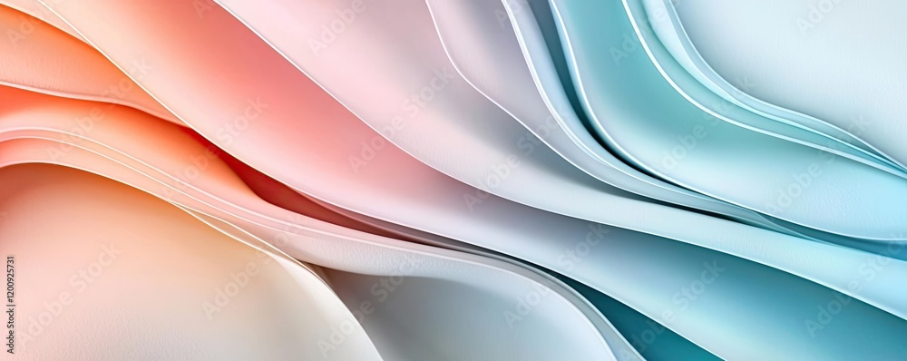 Poster Ethereal watercolor concept. Abstract waves of color create a soothing and modern visual experience.