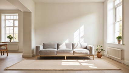 Modern living room with sofa and stylish furniture