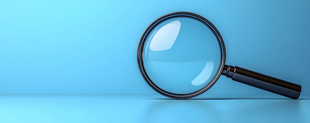 Magnifying glass on blue background (1)