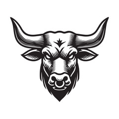 Obraz premium Western Texas Longhorn Head Vector Illustration 