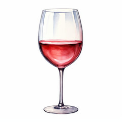 Watercolor Illustration of a Red Wine Glass - Perfect for Wine Tastings, Bars, and Restaurant Menus