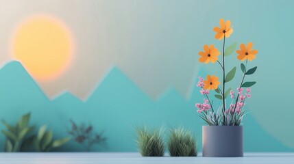 Floral serenity at sunrise nature scene calm vibes