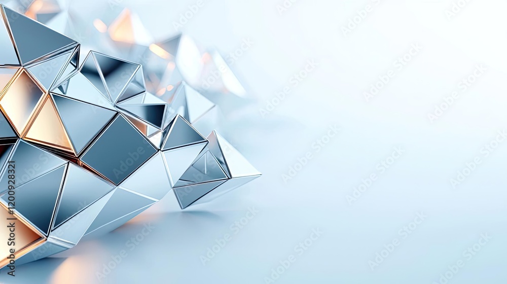 Poster geometric watercolor concept. abstract geometric shapes forming a modern, sleek design with a soft b