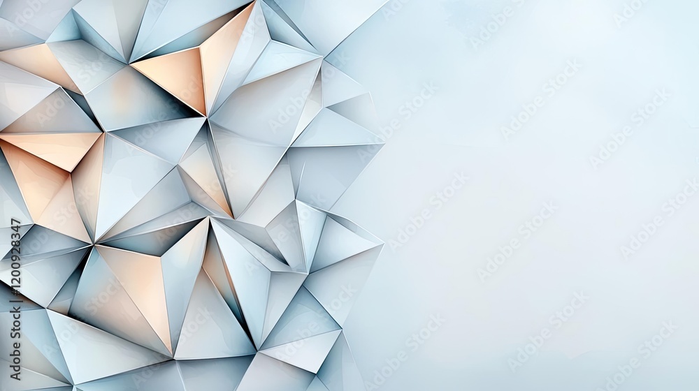 Aufkleber geometric watercolor concept. abstract geometric background of triangular shapes in soft colors, per