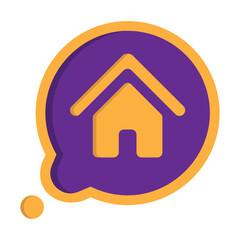 Home Icon on Speech Bubble 