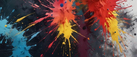 Abstract background with paint splatters and brush strokes , paint, colorful