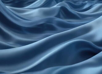 Obraz premium Abstract blue silk waves with soft gradations and a sense of depth, hazy, waves, perception
