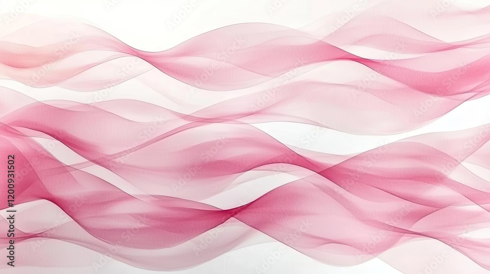 Aufkleber light pink watercolor idea. soft flowing waves in shades of pink create an elegant and calm visual e