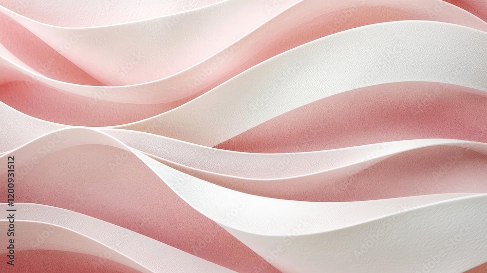 Aufkleber light pink watercolor idea. abstract waves in soft pink and white create a calming and elegant visua
