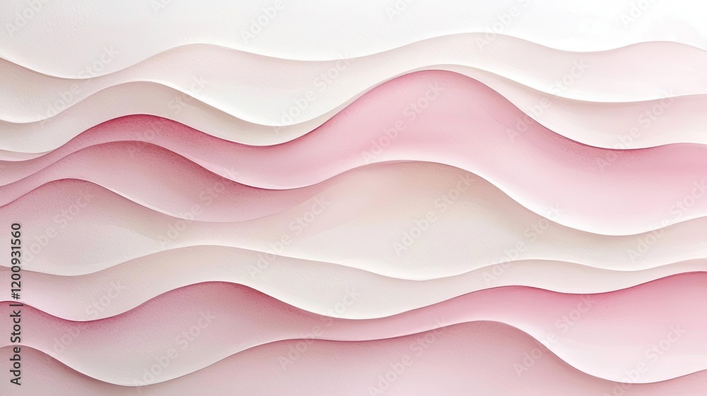 Poster light pink watercolor idea. soft waves of pink and white create a serene and soothing abstract backg