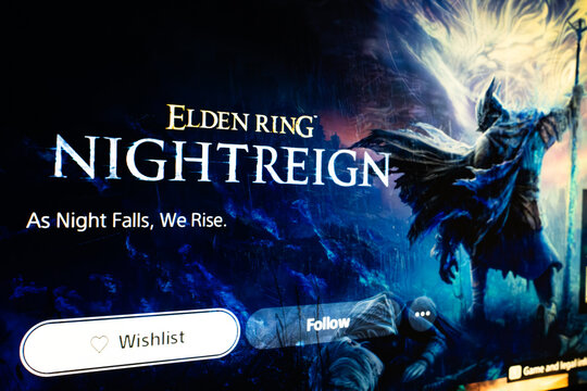 London, UK, 01.17.2025: Elden Ring Nightreign PS5 game on the desktop screen