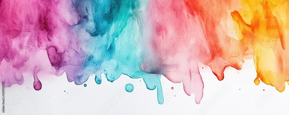 Poster geometric watercolor concept. colorful watercolor splash background creating a vibrant artistic effe