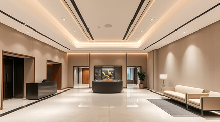 Modern Lobby Interior Design: Elegant Space with Contemporary Architecture