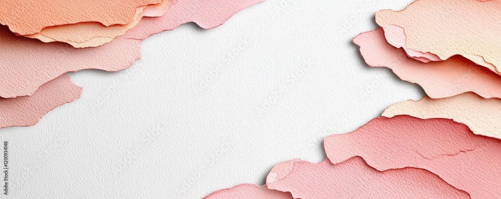 Poster light pink watercolor idea. abstract layered paper design in soft pink tones for creative background
