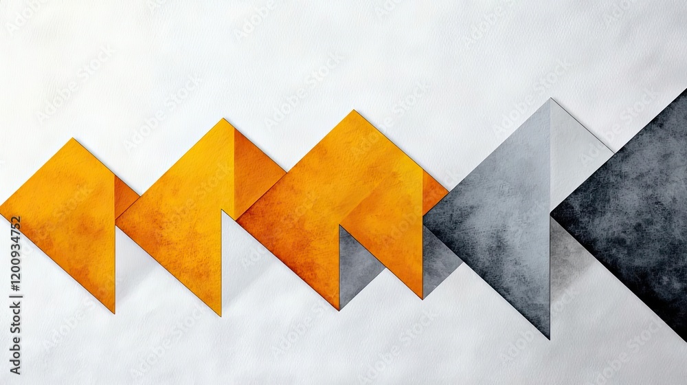 Poster geometric watercolor concept. abstract geometric shapes in earthy tones create a modern artistic com