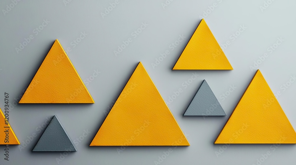 Aufkleber geometric watercolor concept. abstract geometric shapes in yellow and gray arranged artistically on 