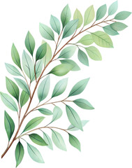 green leaves branch no background png page footer decor illustration 