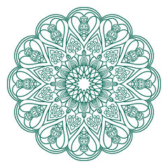 Print Color Mandala Indian and Chinese Floral Vector