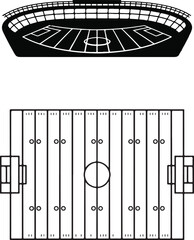 Vector  footbal stadium,football field markup,Outline of lines on an American football field © Si_Design