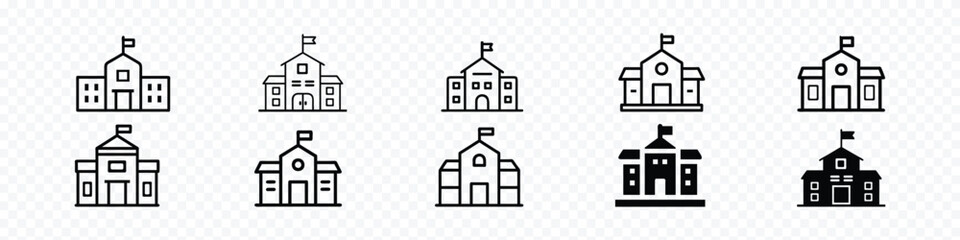 School building icon, High School Modern Simple Vector Icon, School building line icon, vector pictogram of college or university.