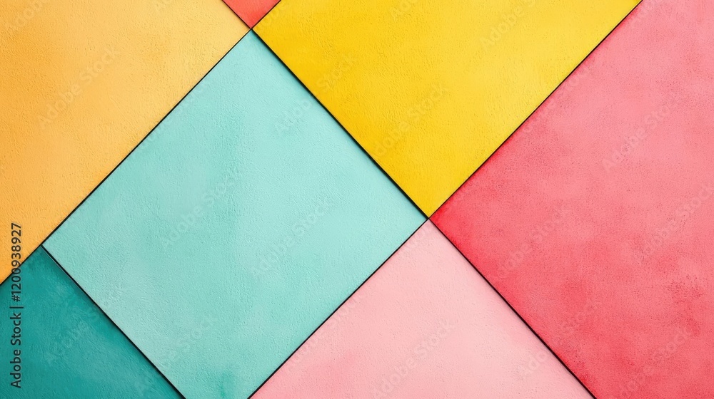 Aufkleber geometric watercolor concept. vibrant geometric shapes creating a colorful and modern abstract backg