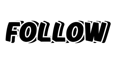 3d render of a follow text on transparent background