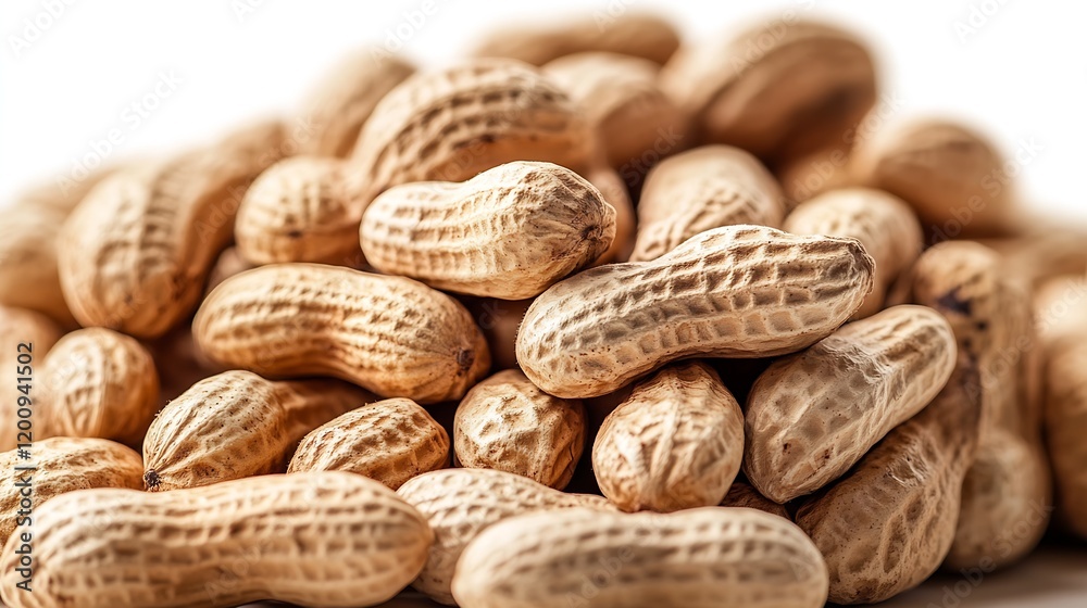 Poster close-up of shelled peanuts piled together showcasing natural texture : generative ai