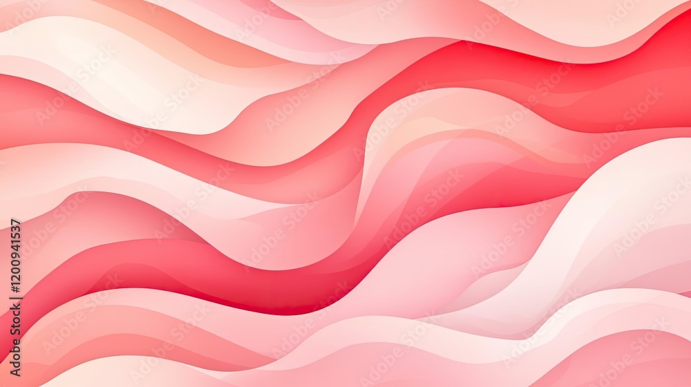 Poster light pink watercolor idea. an abstract wavy pattern in soft red and pink hues for creative designs 