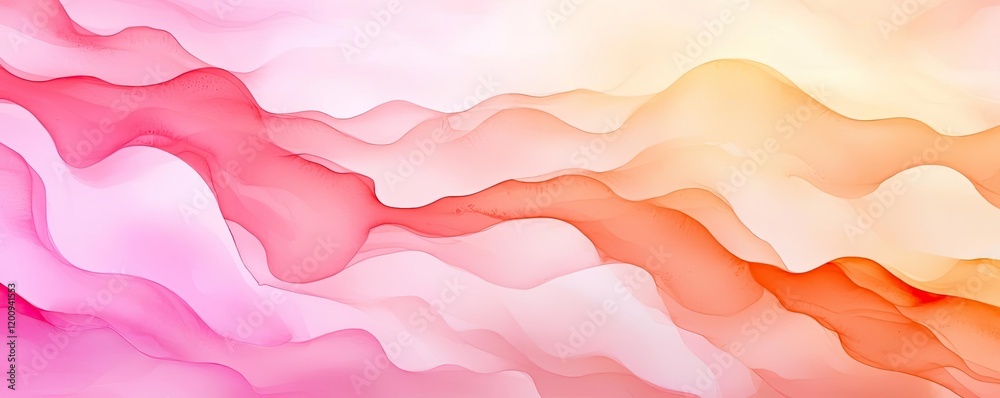 Poster light pink watercolor idea. abstract colorful wave pattern with soft pink and orange hues for creati