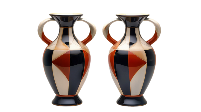 Stylish Angular Vases on transparent background.PNG