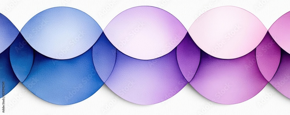 Aufkleber Geometric watercolor concept. Abstract colorful circles in soft gradient tones creating a modern design element.