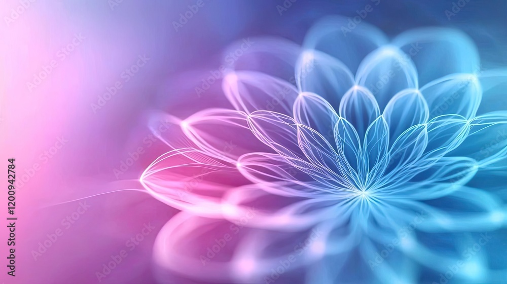 Poster geometric watercolor concept. elegant abstract floral design with soft colors and delicate lines for