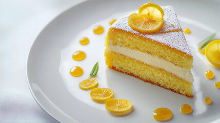 Deliciously Styled English Lemon Drizzle Cake for Menu Presentation