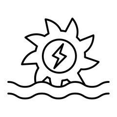 Hydro power outline icon