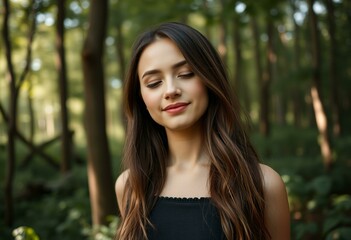 Naklejka premium Female portrait in forest