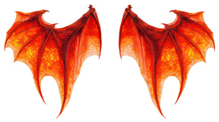 Naklejka premium Intricate Dragon Wings Set Against a Clear Background Generative AI