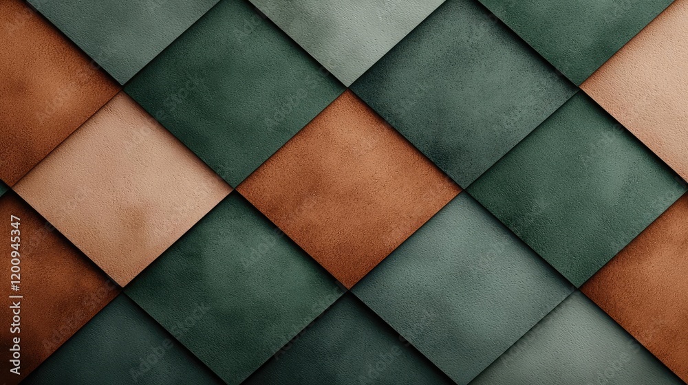 Aufkleber geometric watercolor concept. textured geometric pattern in earthy tones creates a captivating moder