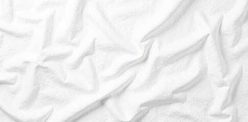 Obraz premium Wrinkled white linen backdrop, seamless texture , backdrop, aged, cloth