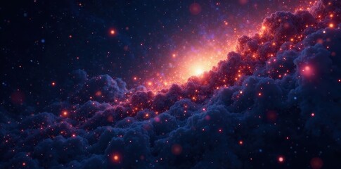 Fototapeta premium Dazzling starlight scattered across an inky black canvas , twinkle, cosmic dust, astrophotography